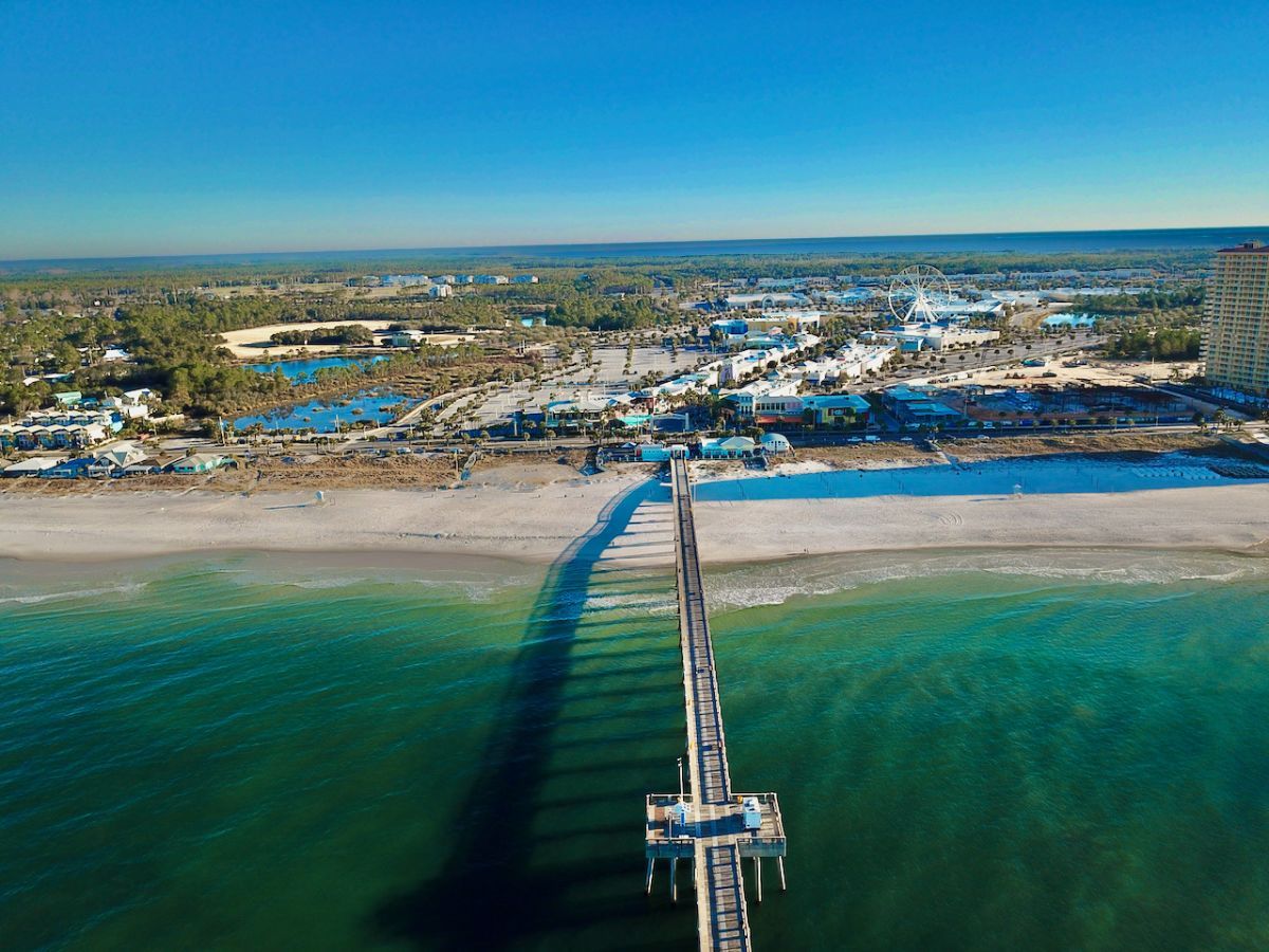aerial view of PCB pier